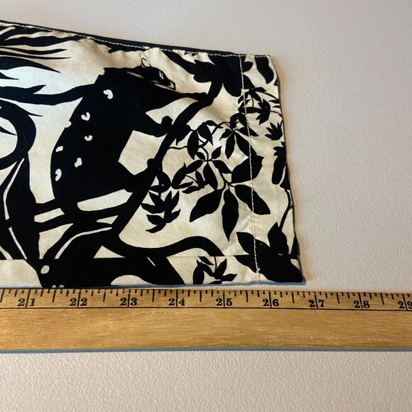 Maeve Anthropologie Women XS Floral Pant Panther Cat Black Cream Boho Tapered - Picture 9 of 10